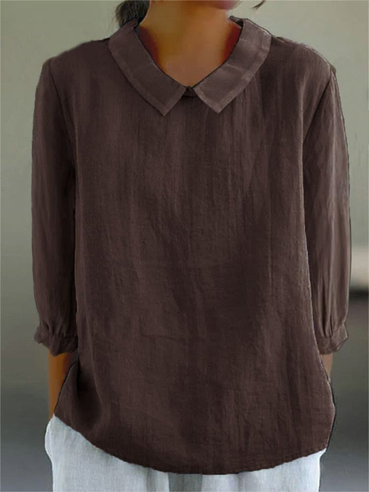 Cotton and Linen 3/4 Sleeve Shirt