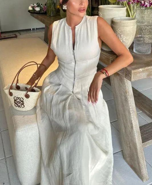 Sleeveless High Waist Dress