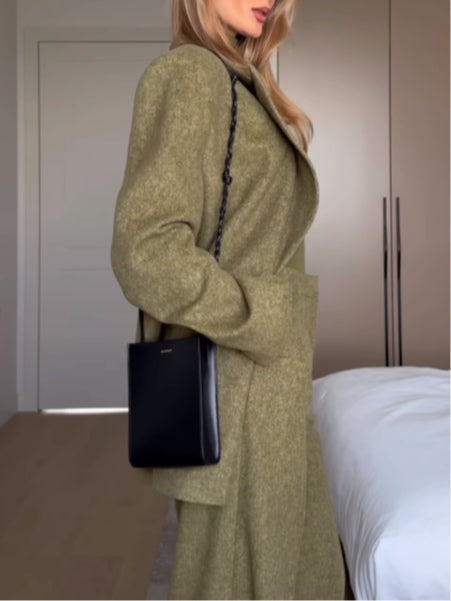 Olive green blazer and trousers set