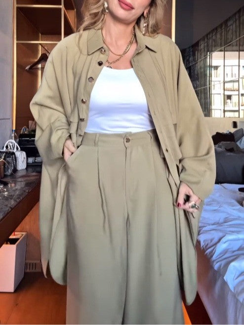 Extra long batwing sleeve shirt and trousers set