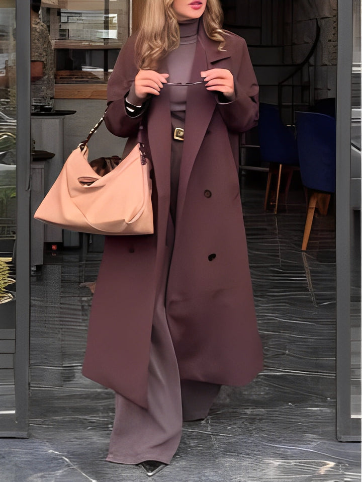 Brown extra long casual trench coat